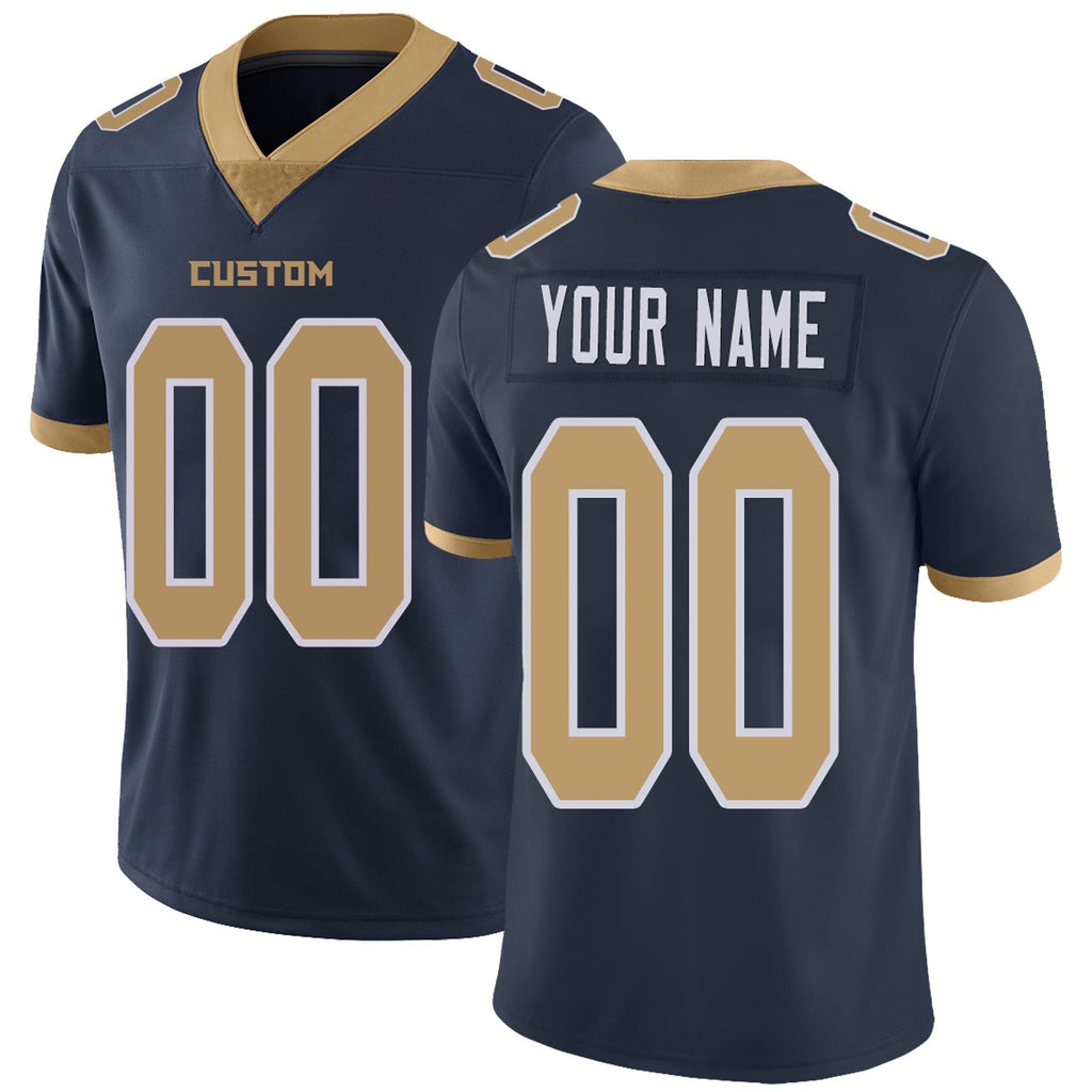 Custom navy football jersey front view | GameDay Jerseys