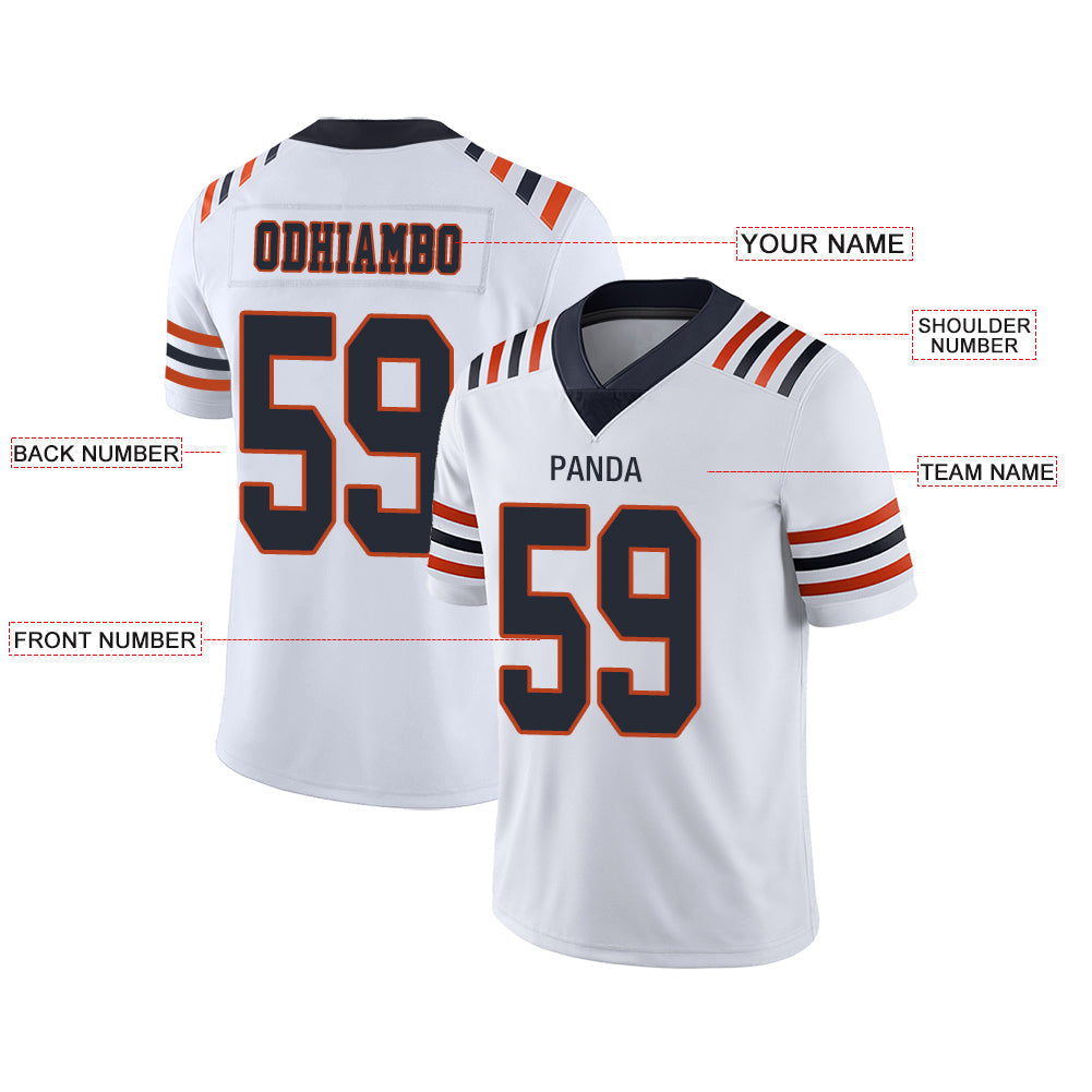 Custom white football jersey front view | GameDay Jerseys