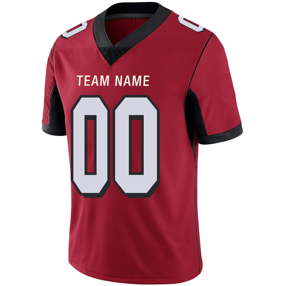 Custom red football jersey detail | GameDay Jerseys