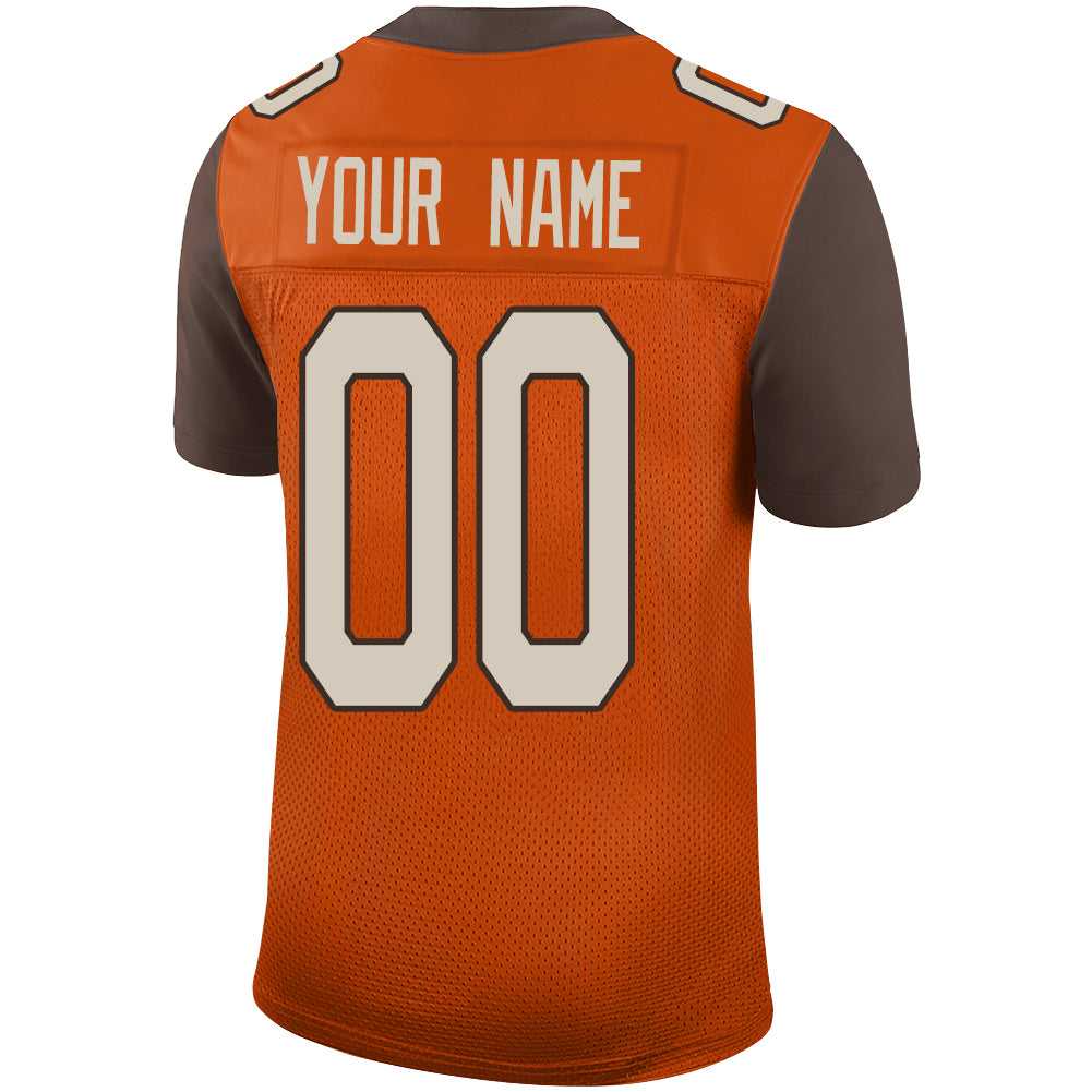 Custom orange football jersey back view | GameDay Jerseys