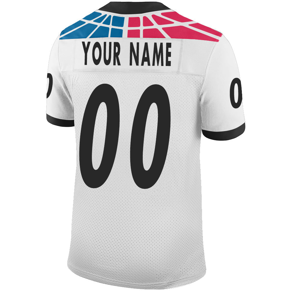 Custom white football jersey back view | GameDay Jerseys