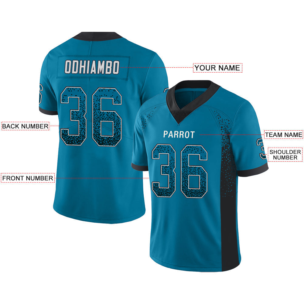 Custom blue football jersey front view | GameDay Jerseys