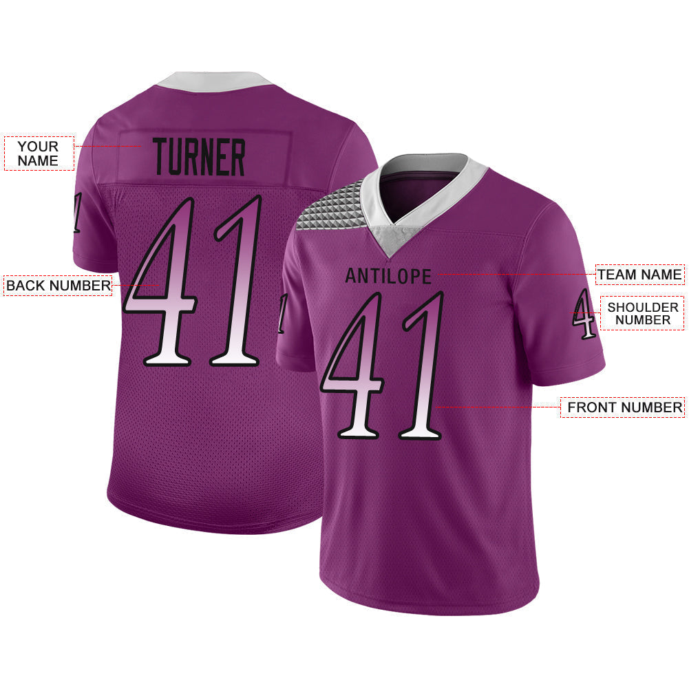 Custom purple football jersey front view | GameDay Jerseys