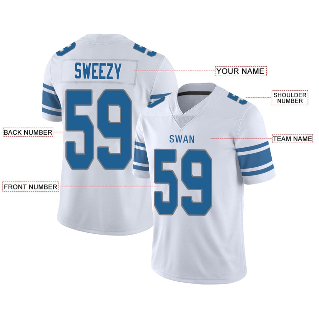 Custom blue football jersey full view | GameDay Jerseys