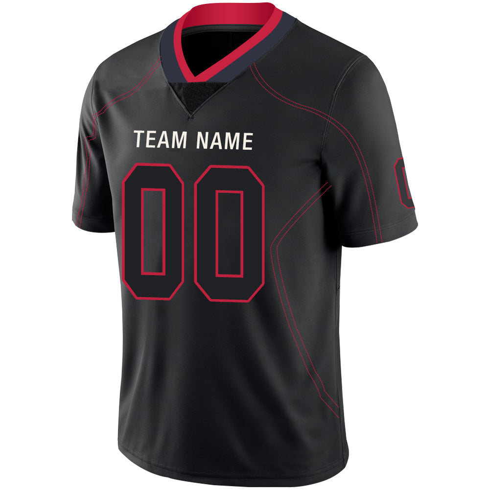 Custom black football jersey detail | GameDay Jerseys