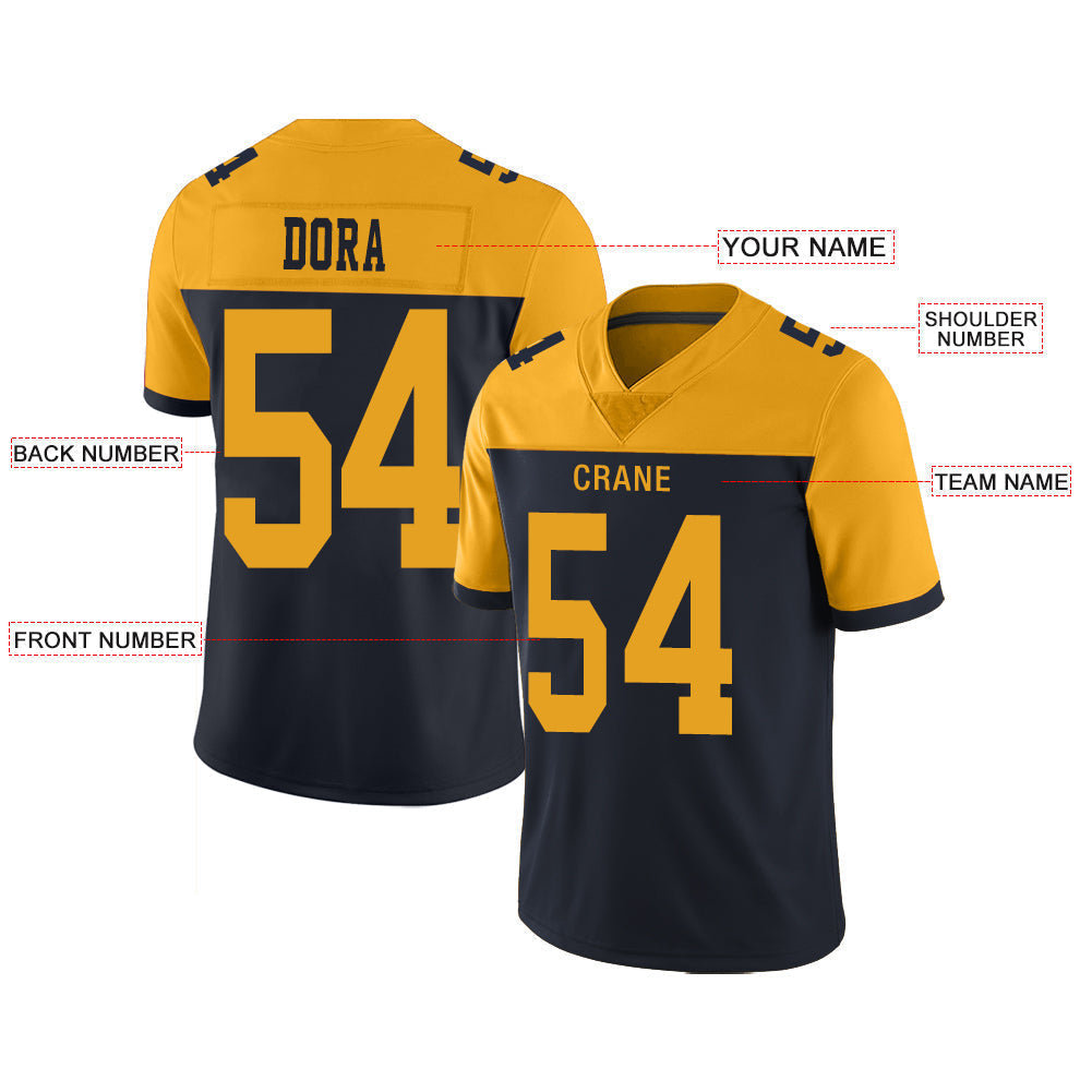 Custom navy football jersey front view | GameDay Jerseys