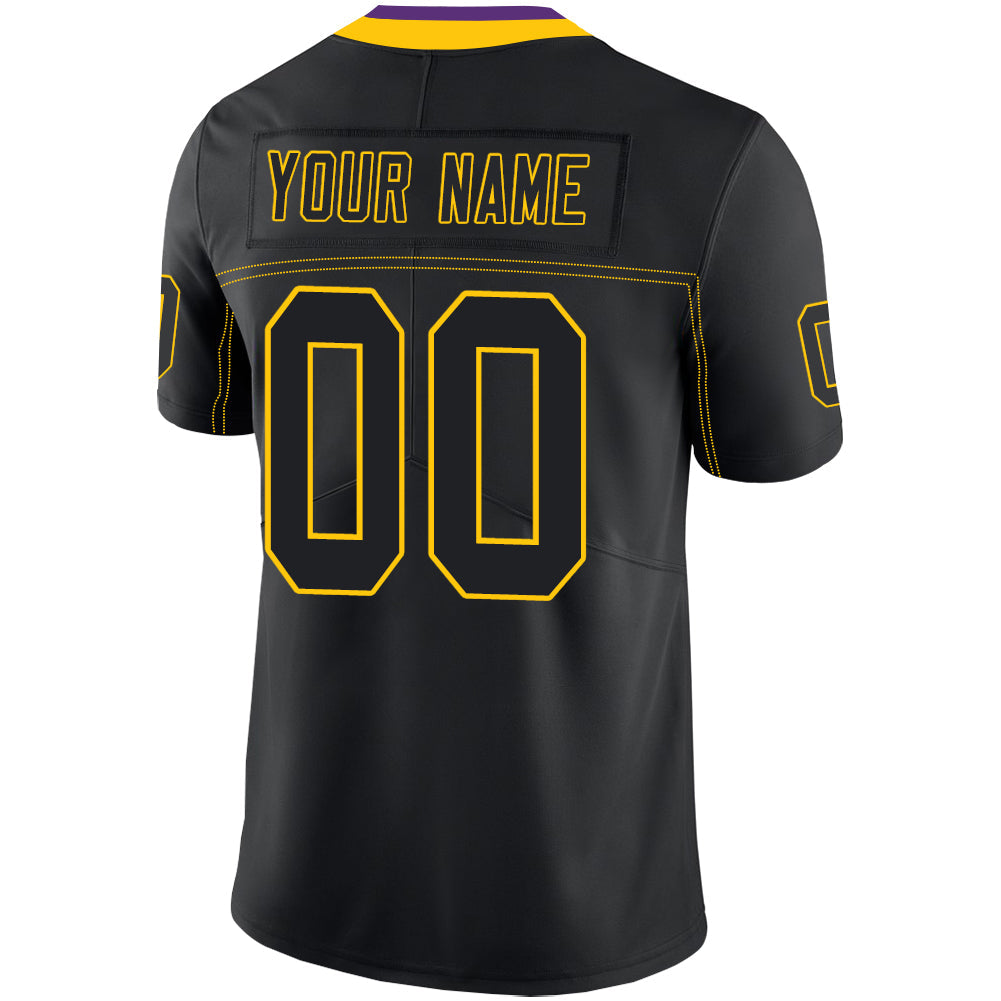 Custom black football jersey back view | GameDay Jerseys
