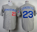 Custom Fan-Made Ryne Sandberg Chicago Cubs #23 Grey 1990 Throwback Baseball Jersey