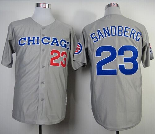 Custom Fan-Made Ryne Sandberg Chicago Cubs #23 Grey 1990 Throwback Baseball Jersey