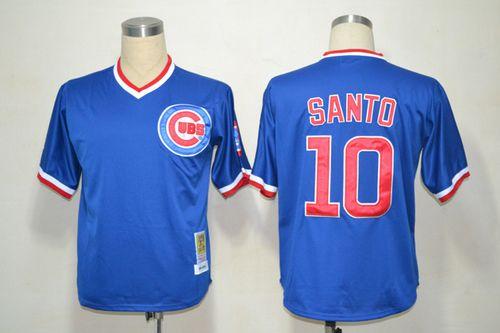 Custom Fan-Made Ron Santo Chicago Cubs #10 Blue Throwback Baseball Jersey