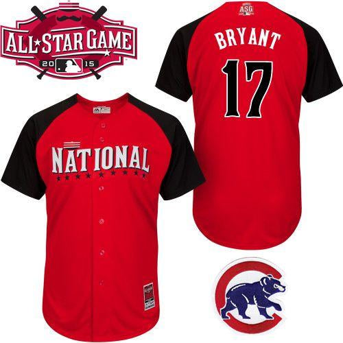 Custom Fan-Made Kris Bryant Chicago Cubs #17 Red 2015 All-Star Edition Baseball Jersey