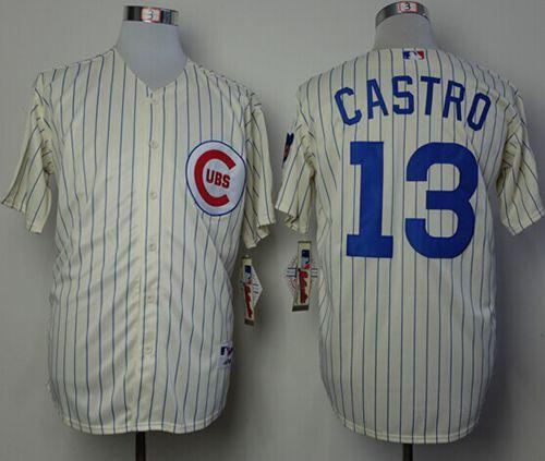 Custom Fan-Made Starlin Castro Chicago Cubs #13 1969 Throwback Turn Back Clock Edition Baseball Jersey