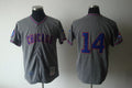 Custom Fan-Made Ernie Banks Chicago Cubs #14 Grey 1968 Throwback Baseball Jersey