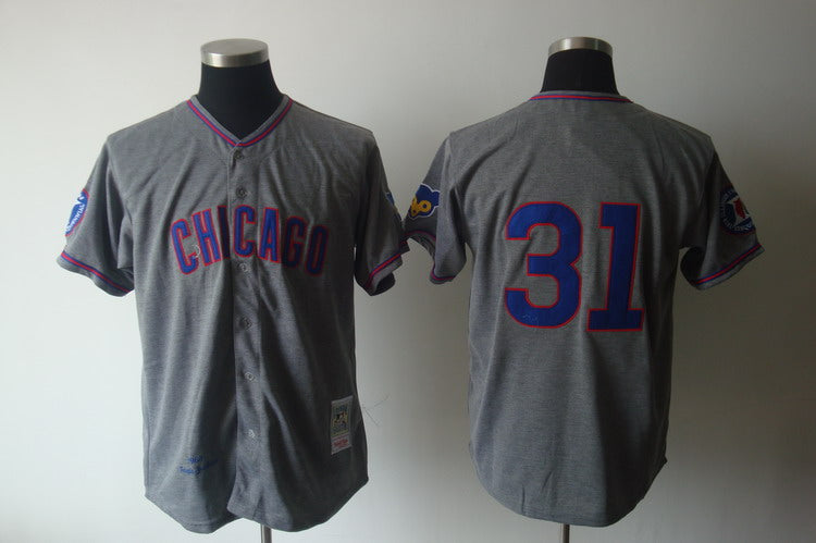 Custom Fan-Made Fergie Jenkins Chicago Cubs #31 Grey 1968 Throwback Baseball Jersey