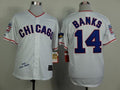 Custom Fan-Made Ernie Banks Chicago Cubs #14 White 1968 Throwback Baseball Jersey