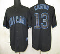 Custom Fan-Made Starlin Castro Chicago Cubs #13 Black Baseball Jersey