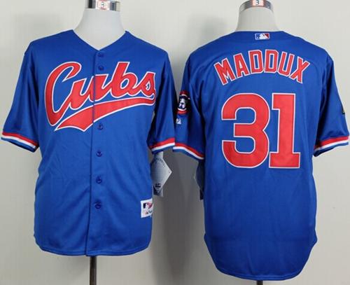 Custom Fan-Made Greg Maddux Chicago Cubs #31 Blue 1994 Throwback Turn Back Clock Edition Baseball Jersey