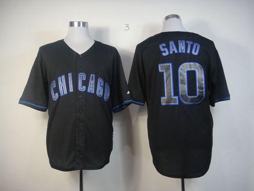 Custom Fan-Made Ron Santo Chicago Cubs #10 Black Baseball Jersey