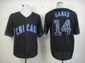 Custom Fan-Made Ernie Banks Chicago Cubs #14 Black Baseball Jersey