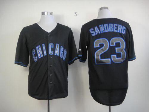 Custom Fan-Made Ryne Sandberg Chicago Cubs #23 Black Baseball Jersey