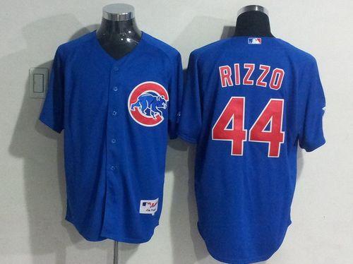 Custom Fan-Made Anthony Rizzo Chicago Cubs #44 Blue Baseball Jersey