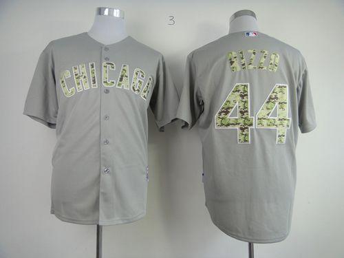 Custom Fan-Made Anthony Rizzo Chicago Cubs #44 Grey USMC Baseball Jersey