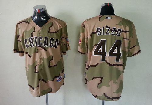 Custom Fan-Made Anthony Rizzo Camo Commemorative Chicago Cubs #44 Baseball Jersey