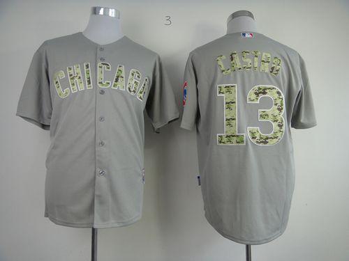 Custom Fan-Made Starlin Castro Chicago Cubs #13 Grey USMC Baseball Jersey