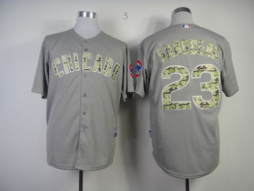 Custom Fan-Made Ryne Sandberg Chicago Cubs #23 Grey USMC Baseball Jersey