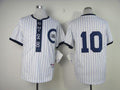Custom Fan-Made Ron Santo Chicago Cubs #10 White 1909 Throwback Turn Back Clock Edition Baseball Jersey