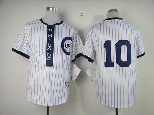 Custom Fan-Made Ron Santo Chicago Cubs #10 White 1909 Throwback Turn Back Clock Edition Baseball Jersey