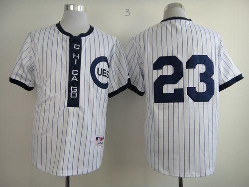 Custom Fan-Made Ryne Sandberg Chicago Cubs #23 White 1909 Throwback Turn Back Clock Edition Baseball Jersey