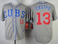 Custom Fan-Made Starlin Castro Chicago Cubs #13 Grey Baseball Jersey