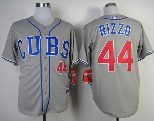 Custom Fan-Made Anthony Rizzo Chicago Cubs #44 Grey Baseball Jersey