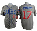 Custom Fan-Made Kris Bryant Chicago Cubs #17 Grey Baseball Jersey