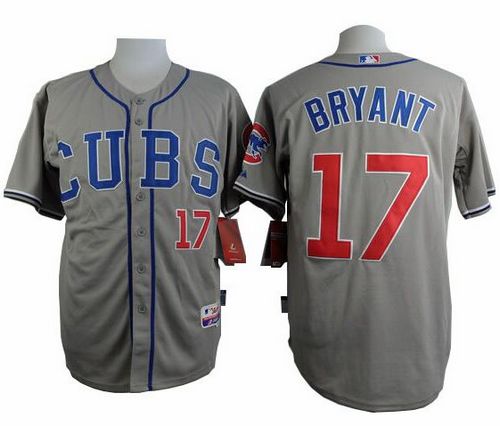 Custom Fan-Made Kris Bryant Chicago Cubs #17 Grey Baseball Jersey