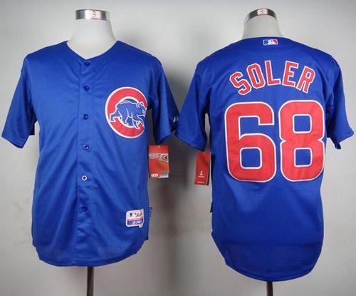Custom Fan-Made Jorge Soler Chicago Cubs #68 Blue Baseball Jersey