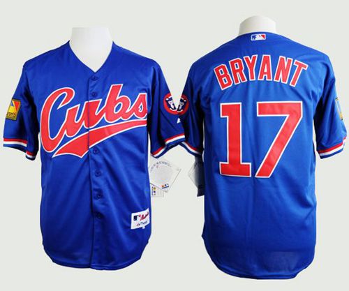 Custom Fan-Made Kris Bryant Chicago Cubs #17 Blue 1994 Throwback Turn Back Clock Edition Baseball Jersey