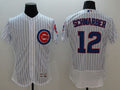 Custom Fan-Made Kyle Schwarber Chicago Cubs #12 White Baseball Jersey