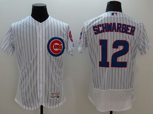 Custom Fan-Made Kyle Schwarber Chicago Cubs #12 White Baseball Jersey