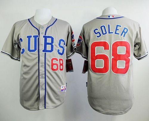 Custom Fan-Made Jorge Soler Chicago Cubs #68 Grey Baseball Jersey