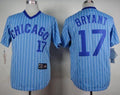 Custom Fan-Made Kris Bryant Cooperstown Chicago Cubs #17 Blue Throwback Baseball Jersey