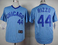 Custom Fan-Made Anthony Rizzo Cooperstown Chicago Cubs #44 Blue Throwback Baseball Jersey