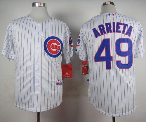 Custom Fan-Made Jake Arrieta Chicago Cubs #49 White Baseball Jersey