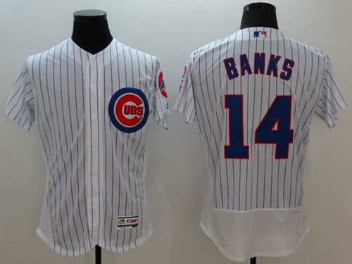 Custom Fan-Made Ernie Banks Chicago Cubs #14 White Baseball Jersey
