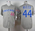 Custom Fan-Made Anthony Rizzo Chicago Cubs #44 Grey 1990 Throwback Turn Back Clock Edition Baseball Jersey