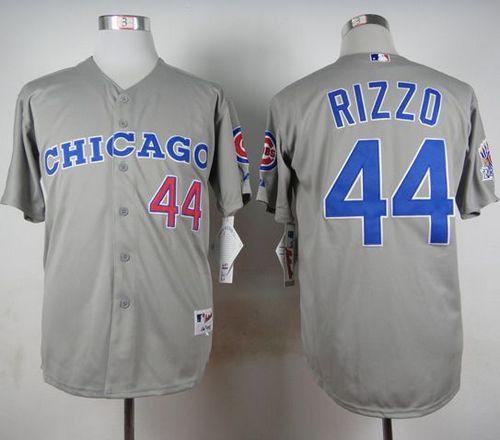Custom Fan-Made Anthony Rizzo Chicago Cubs #44 Grey 1990 Throwback Turn Back Clock Edition Baseball Jersey