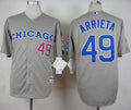 Custom Fan-Made Jake Arrieta Chicago Cubs #49 Grey 1990 Throwback Turn Back Clock Edition Baseball Jersey