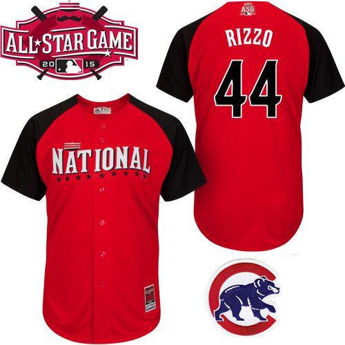 Custom Fan-Made Anthony Rizzo Chicago Cubs #44 Red 2015 All-Star Edition Baseball Jersey