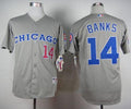 Custom Fan-Made Ernie Banks Chicago Cubs #14 Grey 1990 Throwback Turn Back Clock Edition Baseball Jersey
